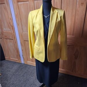 Vince Camuto Yellow Blazer Tailored Fit Classic Lapel